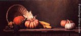 Corn Canvas Paintings - Still Life with Pumpkins and Corn